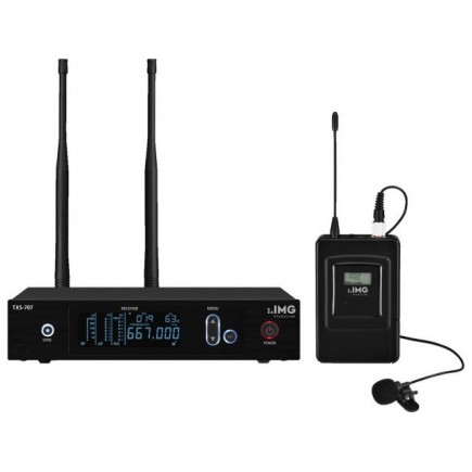 Monacor TXS-707LT/B Wieloczęstotliwościowy zestaw mikrofonu bezprzewodowego, 667.000-691.750 MHz